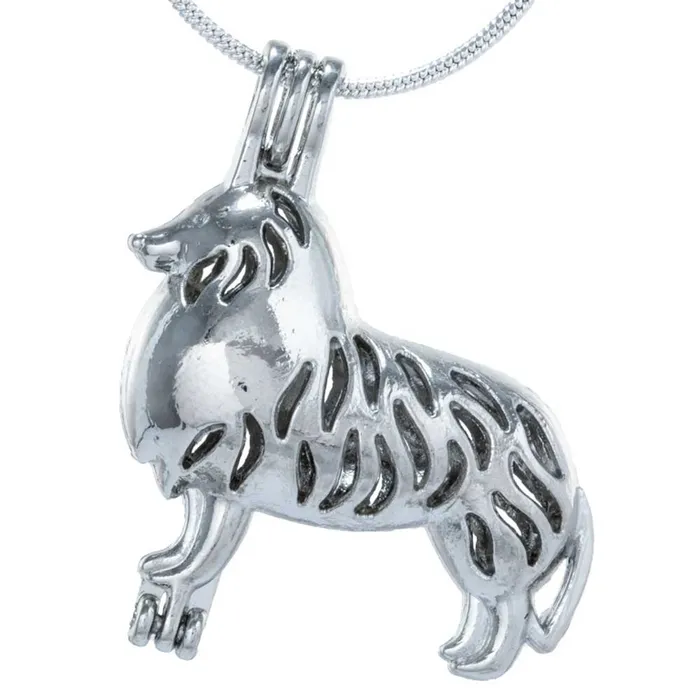 CPSP092 Cage Pendant Silver Plated Dog Necklaces