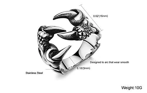 Eagle Paw Tough Stainless Steel Bikers Ring for Boys and Men by YELLOW CHIMES Yellow Chimes Necklaces