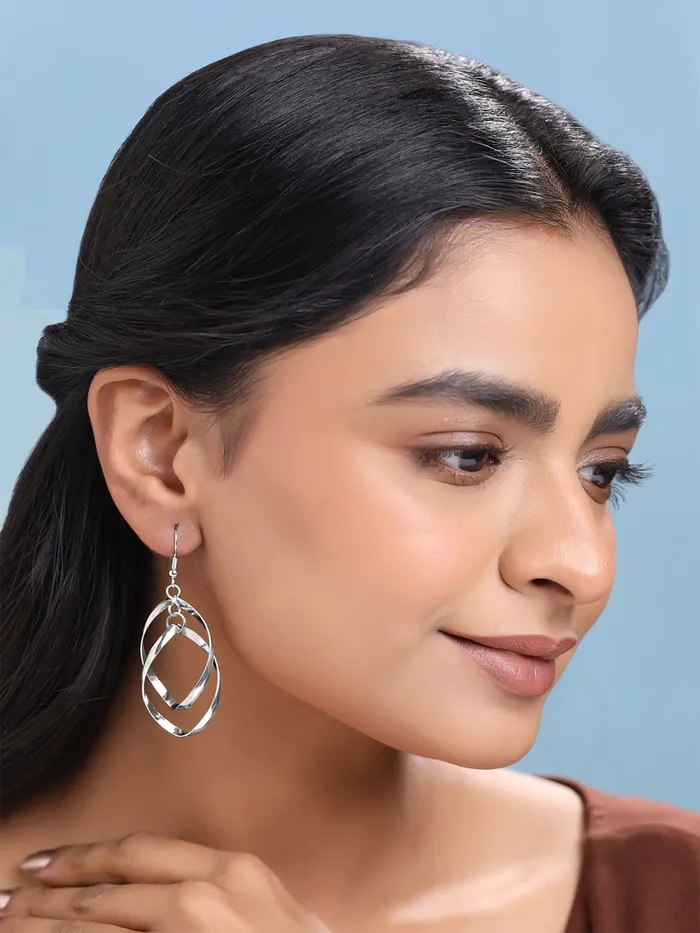 Earrings Yellow Chimes Danglers Earrings for Women Silver Earrings for Girls Fashion Women Earrings Leafy Shaped Long Dangler Earrings Birthday Gift For Girls Anniversary Gift for Wife Yellow Chimes