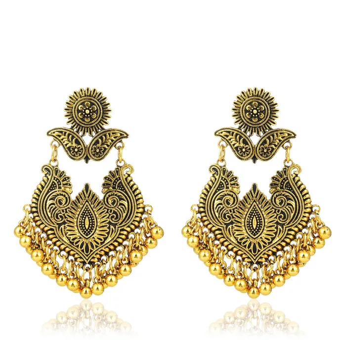 Earrings Yellow Chimes Yellow Chimes Artistic Crafted Stylish Oxidised Chandbali Earrings For Women Girls Earrings Yellow Chimes Yellow Chimes Artistic Crafted Stylish Oxidised Chandbali Earrings For Women Girls