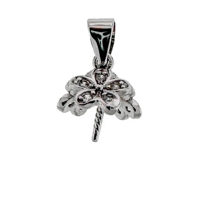 Necklaces MPST069 DIY Mount Pendant 925 Sterling Silver Flower Carousel Topper
