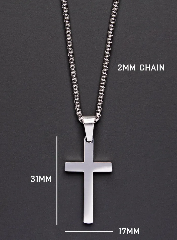 Necklaces WE ARE ALL SMITH Mens Jewelry Clothing Waterproof Necklace set for men with Large Cross and rope chain