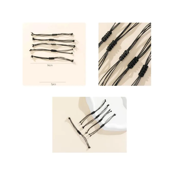 Rings Black Adjustable Braided Cord for Art and Craft Resin Art Hub