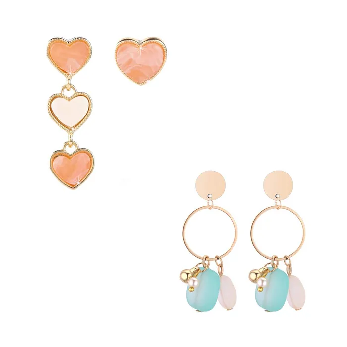 Yellow Chimes Heart Mismatch English Shades Combo Of Two Pairs Studs Drop Earrings for Women and Girls Yellow Chimes Necklaces Yellow Chimes Heart Mismatch English Shades Combo Of Two Pairs Studs Drop Earrings for Women and Girls Yellow Chimes Necklaces