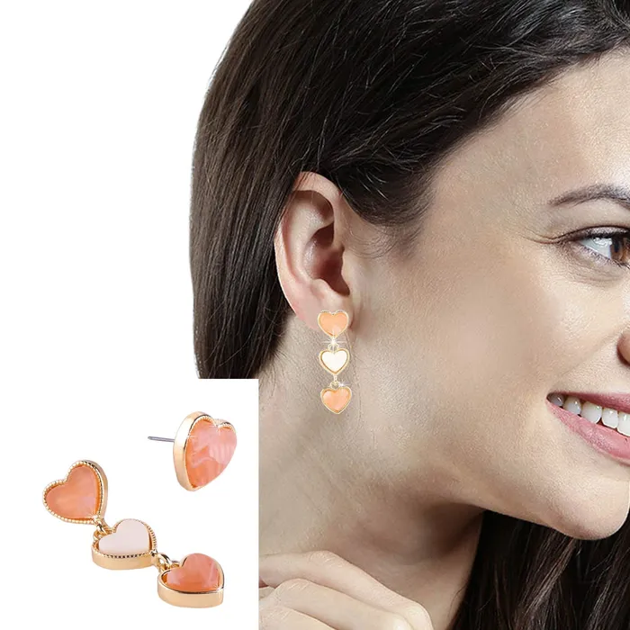 Yellow Chimes Heart Mismatch English Shades Combo Of Two Pairs Studs Drop Earrings for Women and Girls Yellow Chimes Necklaces