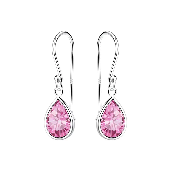 Yellow Chimes Necklaces Raajsi by Yellow Chimes 925 Sterling Silver Pink Crystal Drop Earrings for Women Girls Birthday Gift for girls Anniversary Gift for WifeWith Certificate of Authenticity 6 Months Warranty