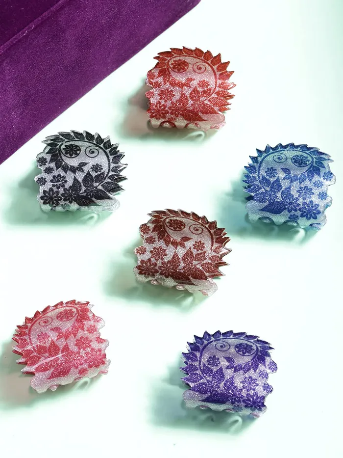Yellow Chimes Rings Yellow Chimes Claw Clips for Women Hair Clutches for Women Hair Accessories For Women Claw Clip Multicolor Big Clutchers for Hair Clutcher for women and Girls Gift for Women Girls Design 6