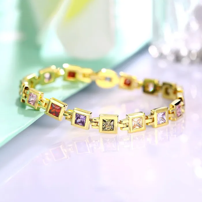 YELLOW CHIMES Swarovski Crystal 16K Gold Plated Designer Bracelet for Women Yellow Chimes Bracelets
