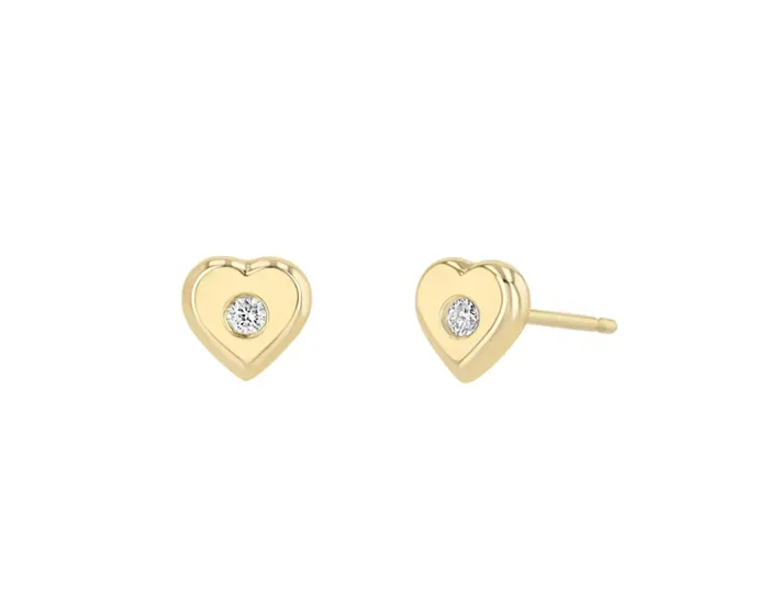 Zo Chicco 14KT DIAMOND NUGGET HEART STUDS Necklaces
