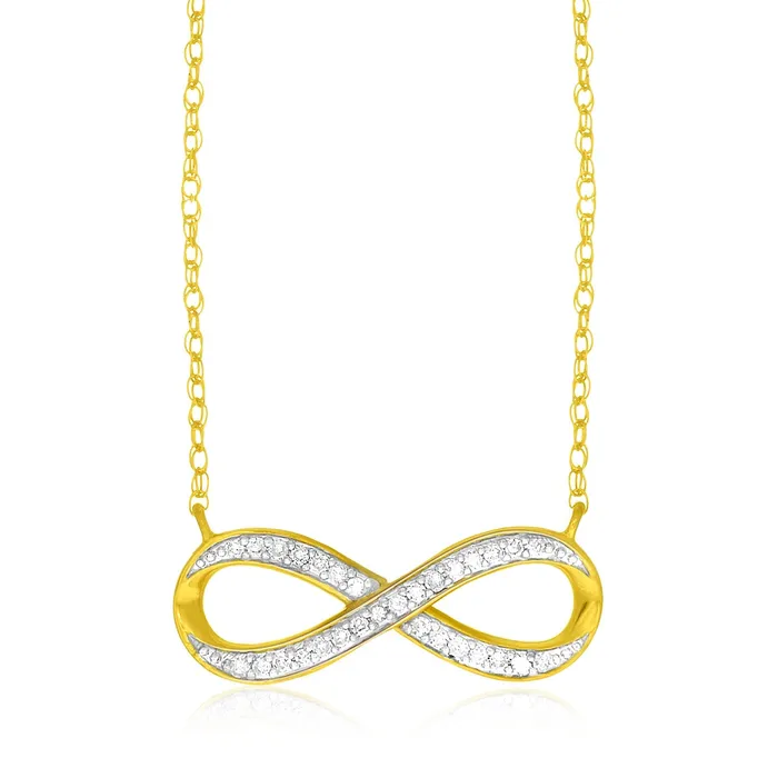 14k Yellow Gold Infinity Chain Necklace with Diamonds MayaMila Necklaces 14k Yellow Gold Infinity Chain Necklace with Diamonds MayaMila Necklaces