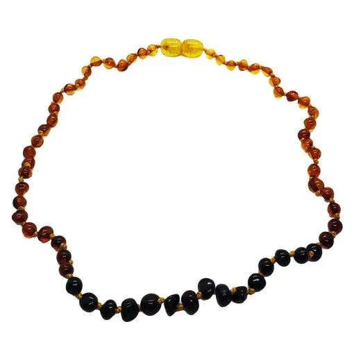 Amberman Necklaces Genuine MultiColor Amber Necklace for Kids Pop Up Clasp