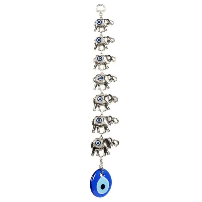 Benjamin International Seven Elephants Evil Eye Wall Decoration Necklaces