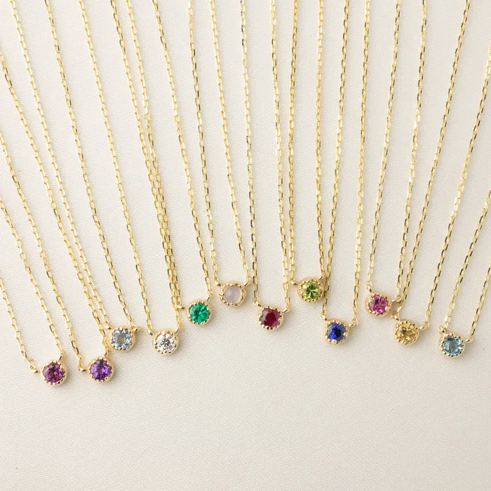 Dahlia Birthstone Solitaire Necklace Envero Jewelry Necklaces