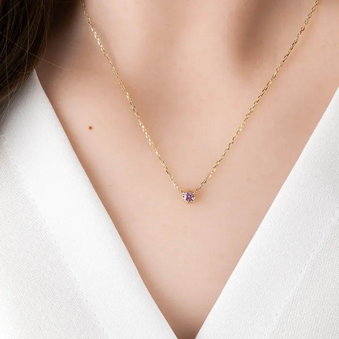 Dahlia Birthstone Solitaire Necklace Envero Jewelry Necklaces