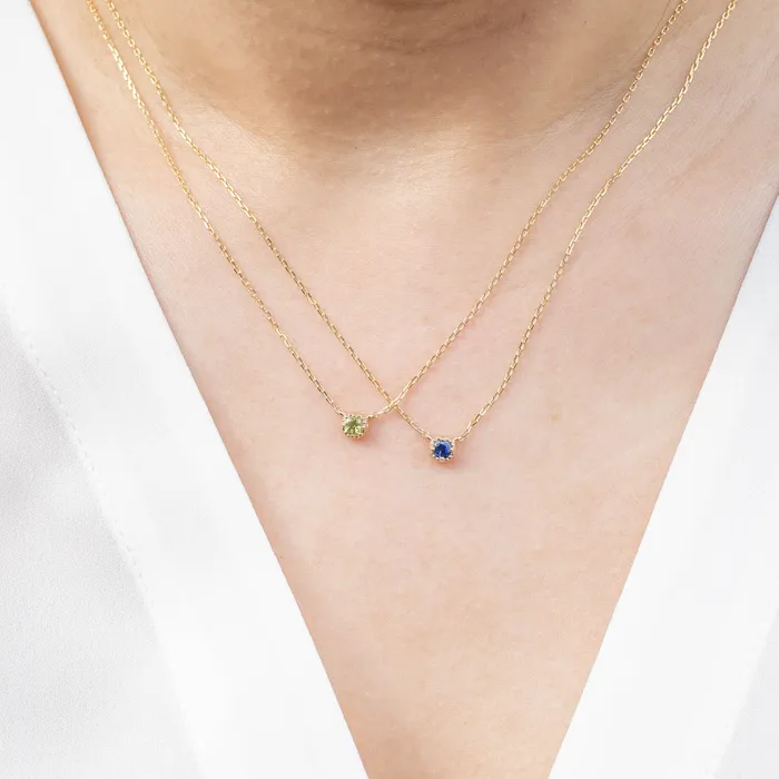 Dahlia Birthstone Solitaire Necklace Envero Jewelry Necklaces