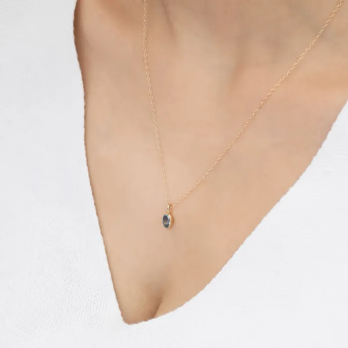 Envero Jewelry Charm Necklaces Green Madagascar Sapphire Bezel Set Charm Envero Jewelry Charm Necklaces Green Madagascar Sapphire Bezel Set Charm