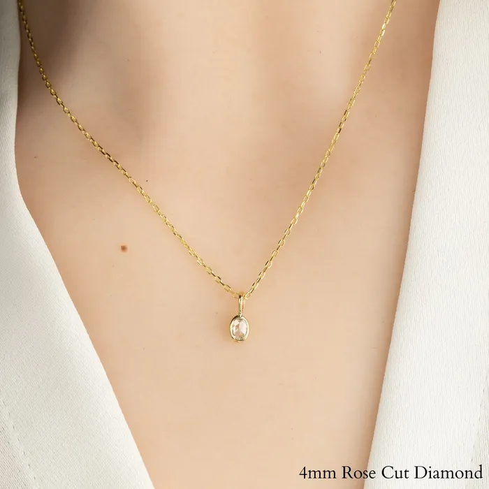 Envero Jewelry Necklaces Rose Cut Diamond Bezel Necklace Envero Jewelry Necklaces Rose Cut Diamond Bezel Necklace