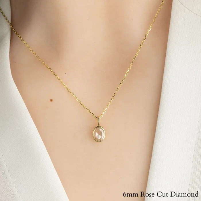 Envero Jewelry Necklaces Rose Cut Diamond Bezel Necklace Envero Jewelry Necklaces Rose Cut Diamond Bezel Necklace