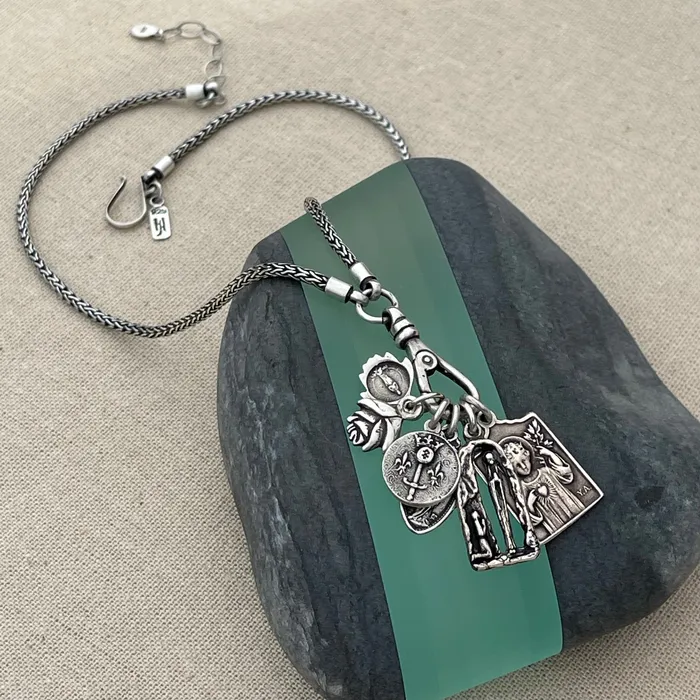 HeidiJHale Designs Charm Necklaces Equal Armed Cross Charm