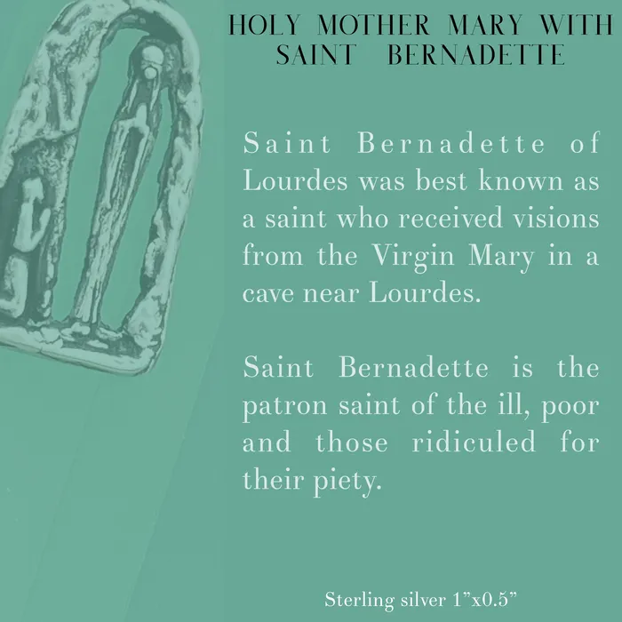 HeidiJHale Designs Charm Necklaces Holy Mother Mary with St Bernadette Charm