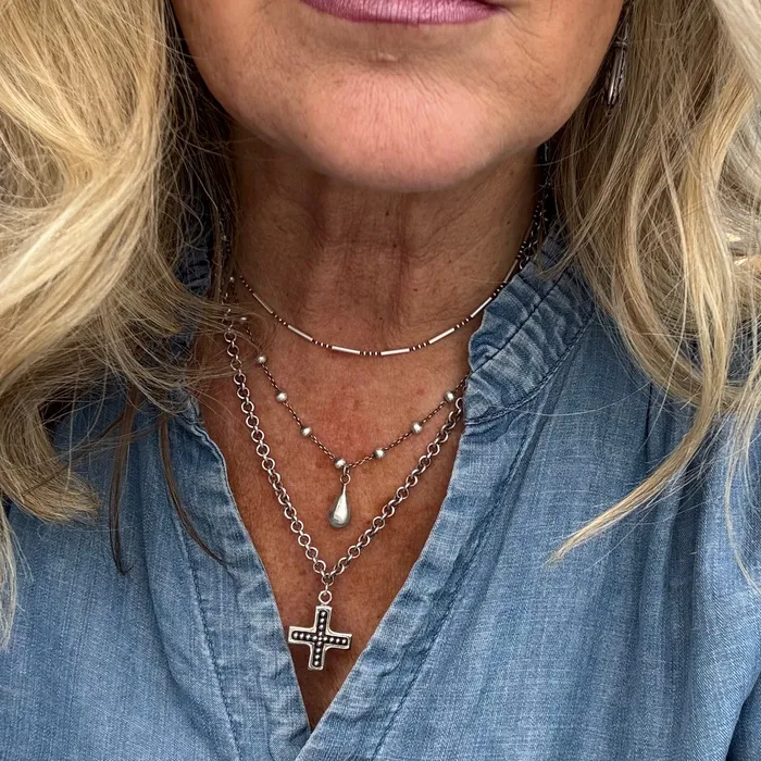 HeidiJHale Designs Necklaces Sterling Silver Cross Necklace