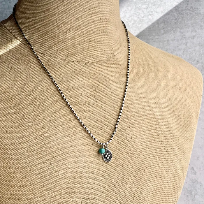 HeidiJHale Designs Necklaces Sterling Silver Faceted Turquoise Cube Necklace HeidiJHale Designs Necklaces Sterling Silver Faceted Turquoise Cube Necklace