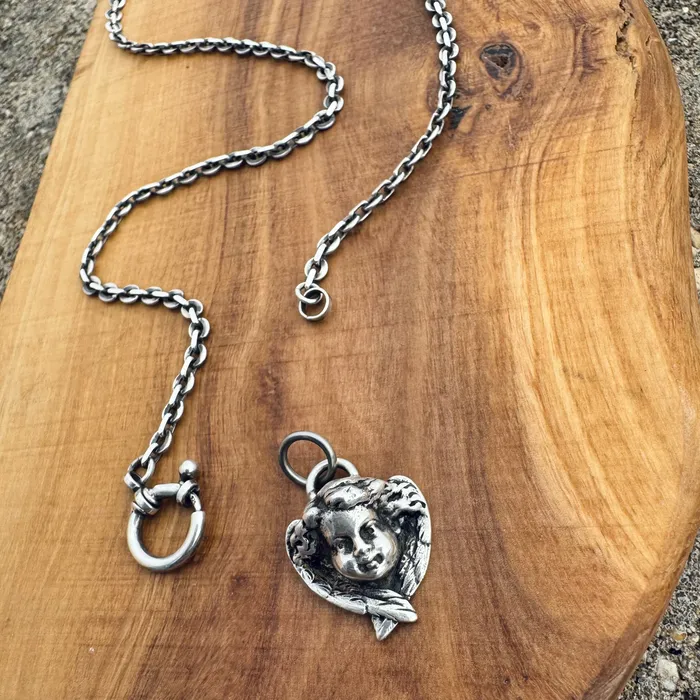 HeidiJHale Necklaces Sterling Silver Cremation Angel Charm Necklace
