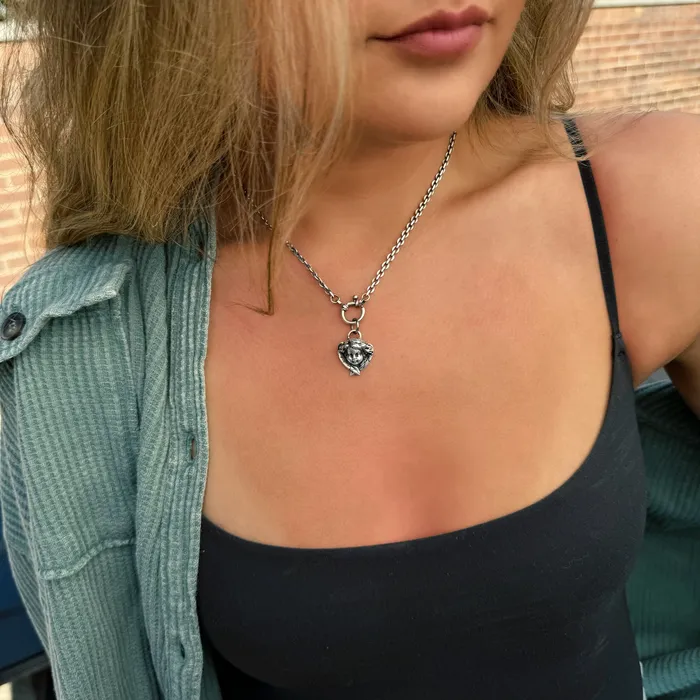 HeidiJHale Necklaces Sterling Silver Cremation Angel Charm Necklace