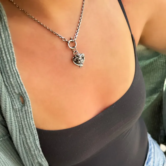 HeidiJHale Necklaces Sterling Silver Cremation Angel Charm Necklace