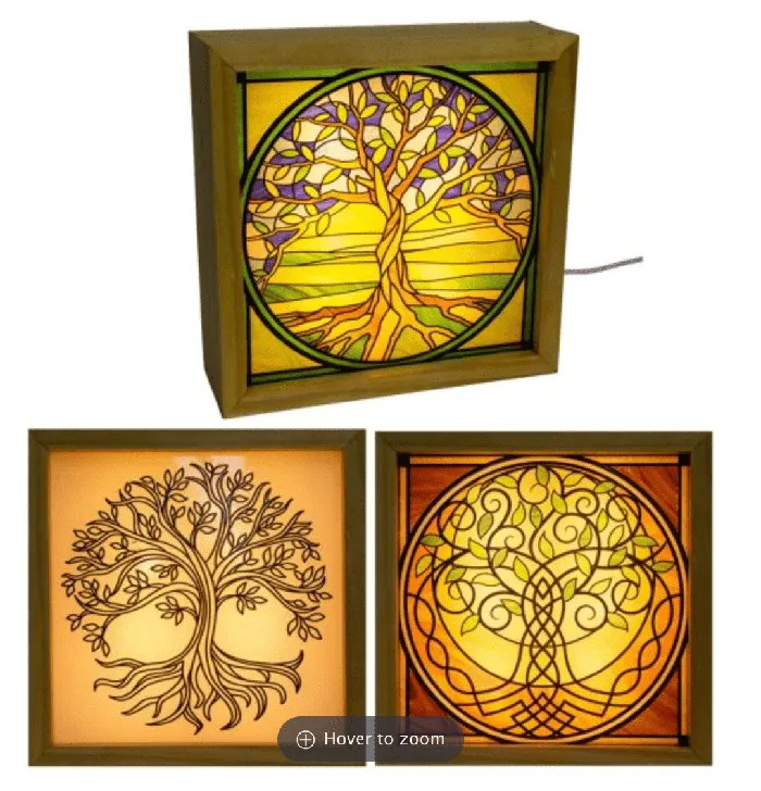 Kheops International Necklaces Wood Light Box w Changeable Glass USB Tree of Life Kheops International Necklaces Wood Light Box w Changeable Glass USB Tree of Life