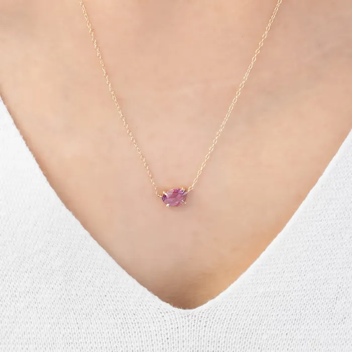 Lisa Unheated Pink Purple Sapphire Necklace Envero Jewelry Necklaces