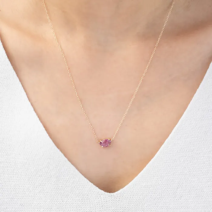 Lisa Unheated Pink Purple Sapphire Necklace Envero Jewelry Necklaces