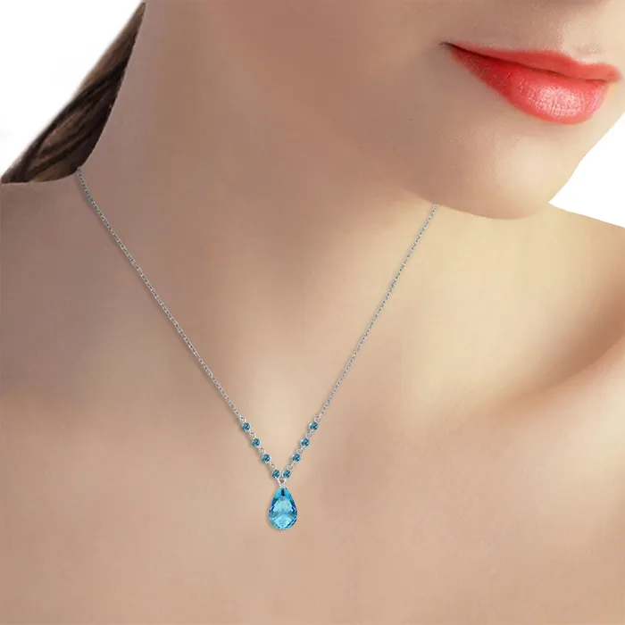 MayaMila 115 Carat 14K Solid White Gold Midstream Blue Topaz Necklace Necklaces MayaMila 115 Carat 14K Solid White Gold Midstream Blue Topaz Necklace Necklaces