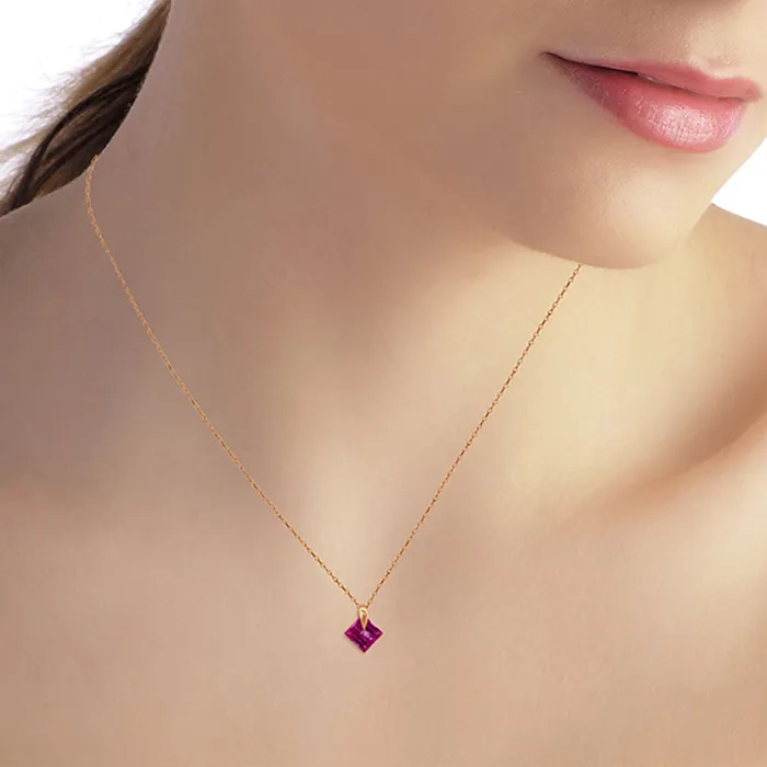 MayaMila Necklaces 14K Solid Rose Gold Necklace with Natural Pink Topaz MayaMila Necklaces 14K Solid Rose Gold Necklace with Natural Pink Topaz