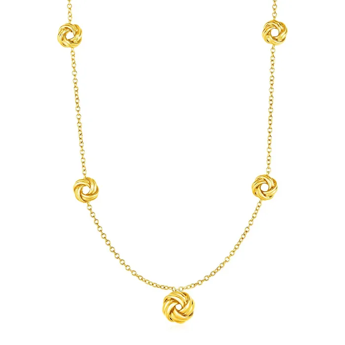 MayaMila Necklaces Necklace with Love Knots in 10k Yellow Gold