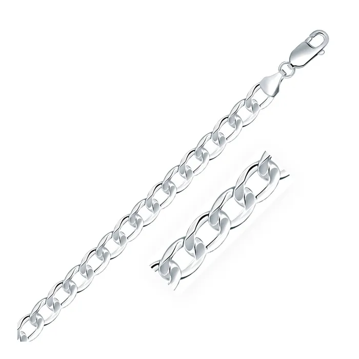 MayaMila Rhodium Plated 79mm Sterling Silver Curb Style Chain Necklaces