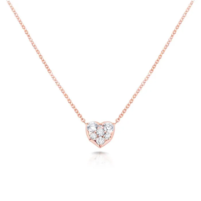 Necklaces Carbon Hyde Heart Choker Chain 14k Rose Gold