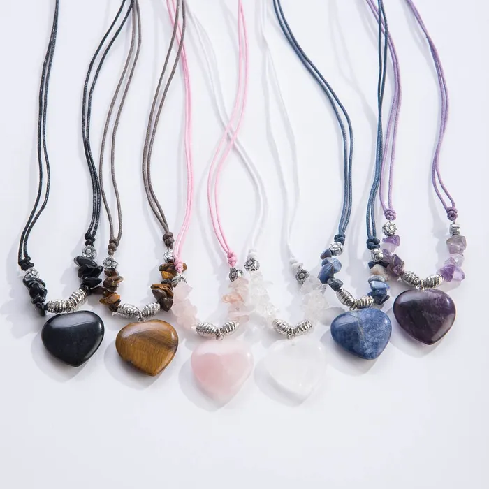 Necklaces GeoCentral Gemstone Heart Pendants