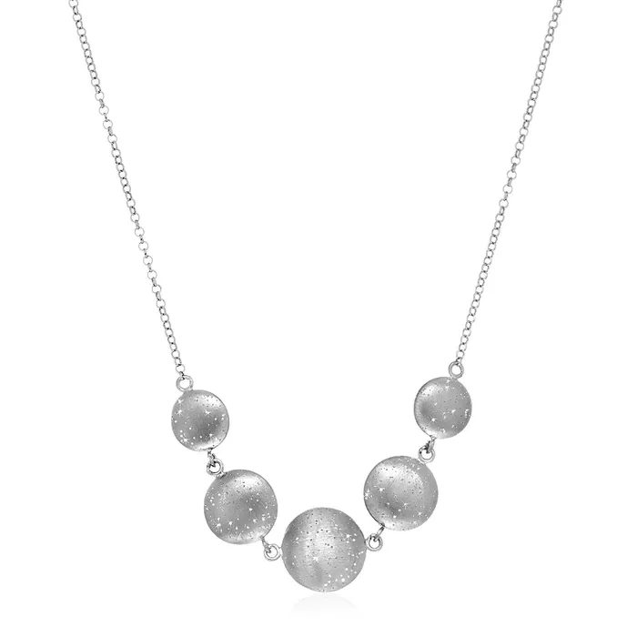 Necklaces MayaMila Necklace with Textured Ball Beads in Sterling Silver
