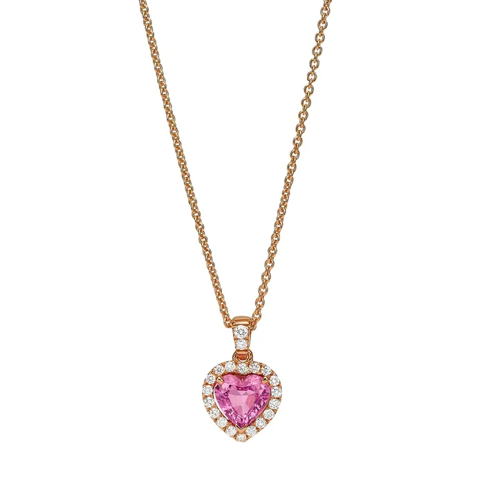 Pink sapphire heart diamond pendant The Private Room Fine Jewelry Necklaces Pink sapphire heart diamond pendant The Private Room Fine Jewelry Necklaces