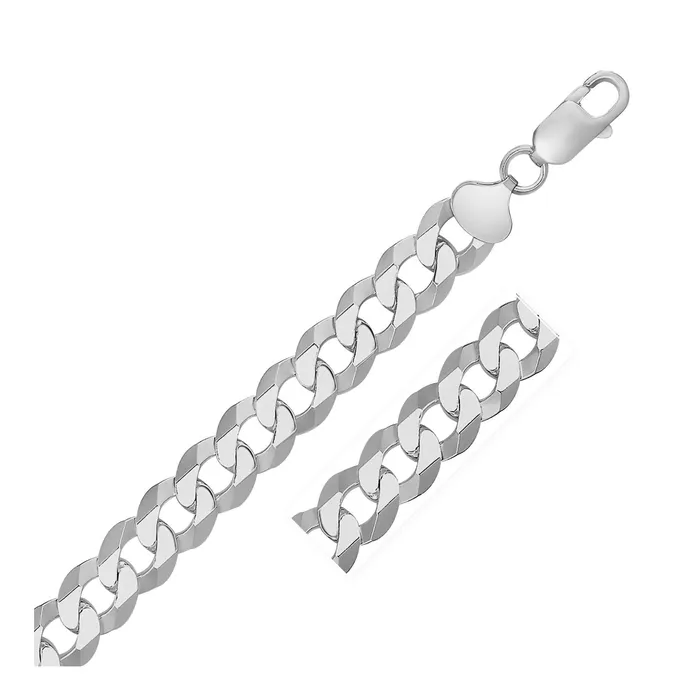 Rhodium Plated 136mm Sterling Silver Curb Style Chain MayaMila Necklaces Rhodium Plated 136mm Sterling Silver Curb Style Chain MayaMila Necklaces
