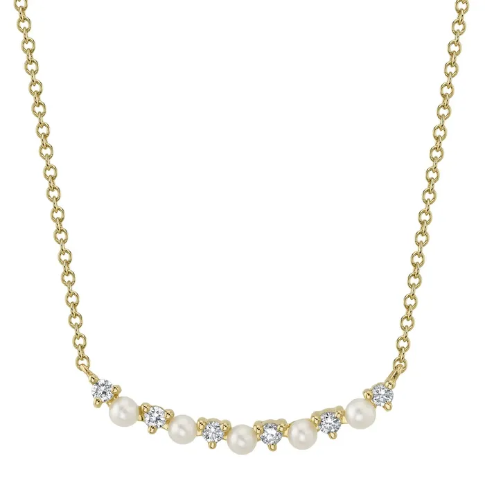 012CT DIAMOND CULTURED PEARL NECKLACE SHY CREATIONS Necklaces
