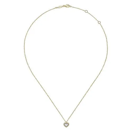 14K Yellow Gold Bujukan Diamond Pave Heart Pendant Necklace GABRIEL CO Necklaces 14K Yellow Gold Bujukan Diamond Pave Heart Pendant Necklace GABRIEL CO Necklaces