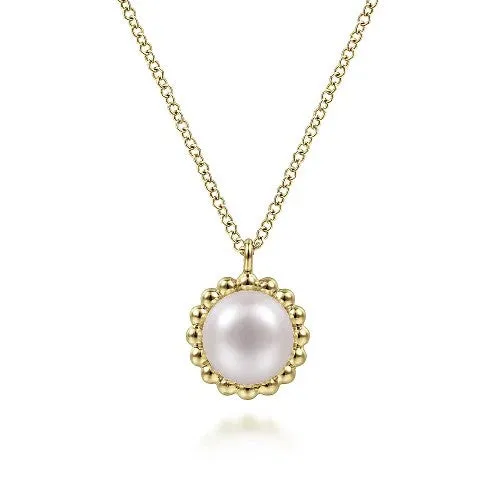 14K Yellow Gold Bujukan Pearl Pendant Necklace GABRIEL CO Necklaces