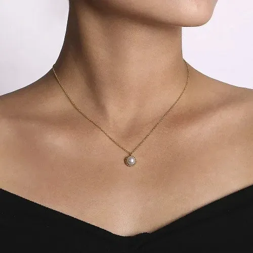 14K Yellow Gold Bujukan Pearl Pendant Necklace GABRIEL CO Necklaces
