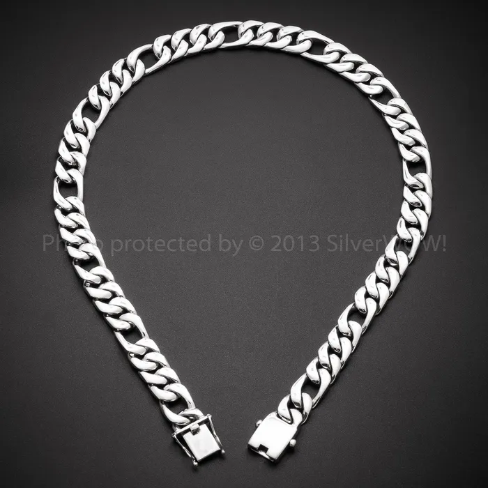 15mm Figaro Link Necklace Chain silverwow Necklaces