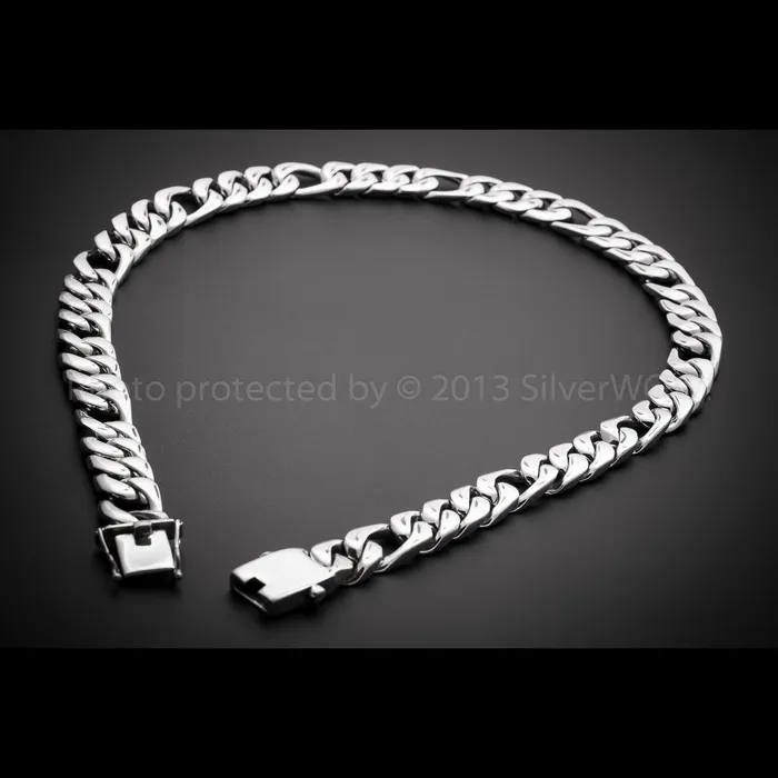 15mm Figaro Link Necklace Chain silverwow Necklaces