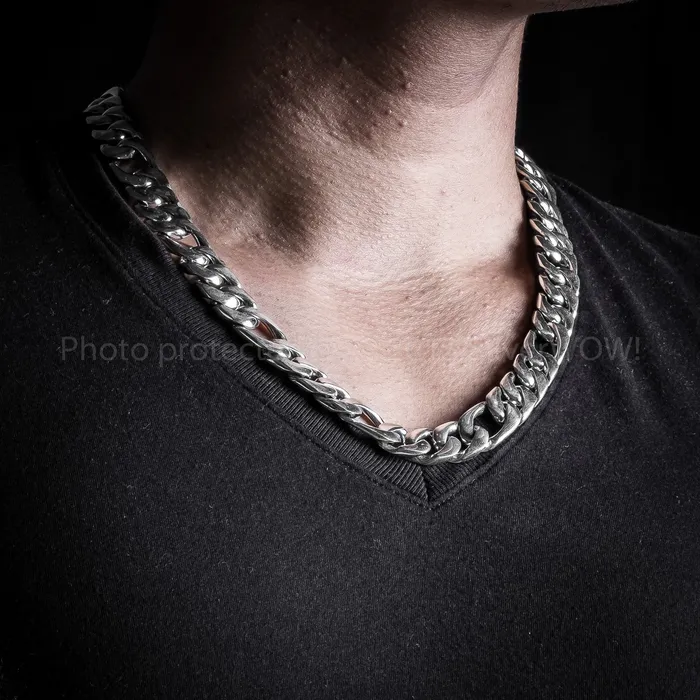 15mm Figaro Link Necklace Chain silverwow Necklaces