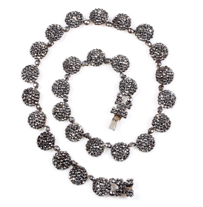 Bell Bird Antiques Necklaces 19th Century Cut Steel Necklace