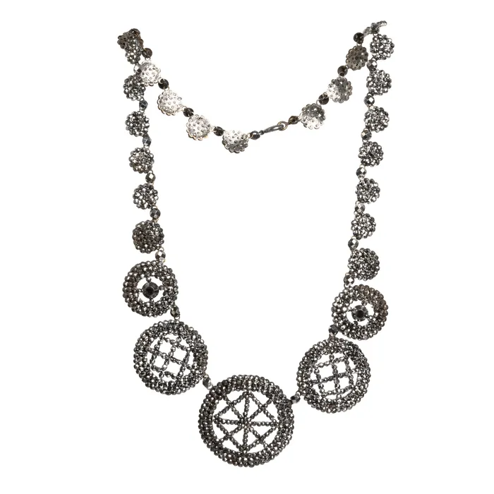 Bell Bird Antiques Necklaces Victorian Era Cut Steel Necklace
